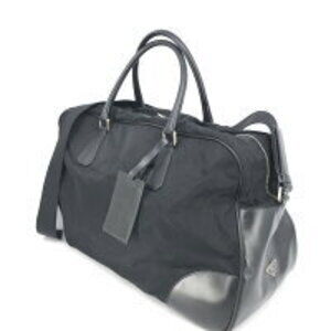 Prada Bag Trimmed black nylon Calf Tessuto Duffle